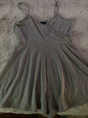 Forever 21 Charcoal Grey Wrap-Front Spaghetti Strap Romper